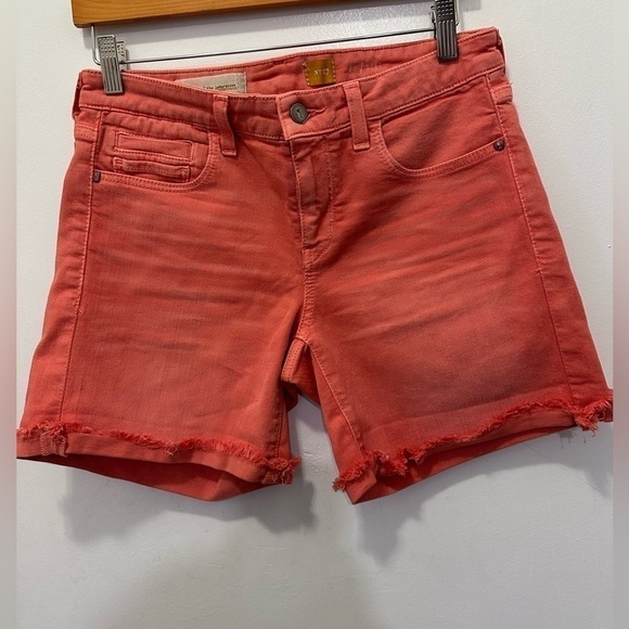 Anthropologie Pilcro & the letterpress Fit/Stet Denim Salmon Color Shorts Sz 27 - Picture 2 of 8
